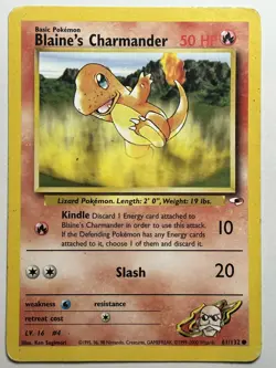 Blaine's Charmander Gym Heroes 061/132 MP-HP Pokemon Card - Image 1