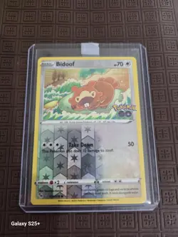 Bidoof 059/078 Peelable Ditto Reverse Holo Pokemon GO Stamp Pokemon TCG Card NM - Image 1