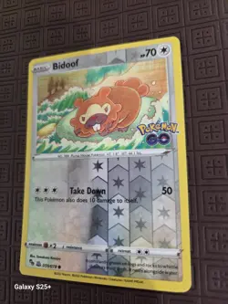 Bidoof 059/078 Peelable Ditto Reverse Holo Pokemon GO Stamp Pokemon TCG Card NM - Image 5