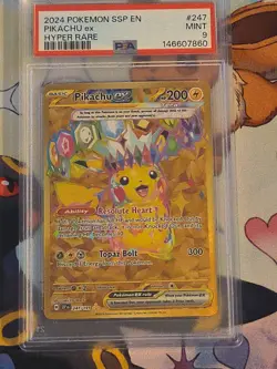 Pokemon Pikachu EX Hyper Rare Card 247/191 Surging Sparks 2024 - Image 1