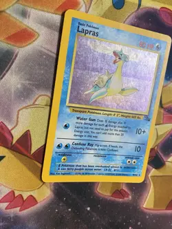 Pokemon TCG Lapras Fossil 10/62 Holo Unlimited Holo Rare - MP - Image 3