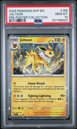 Black Star Promo Prismatic Evolutions Poster Collection #169 Jolteon Holo PSA 10 - Image 1