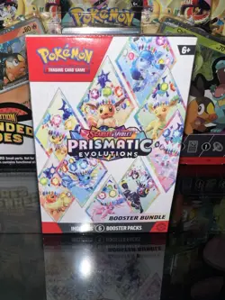 Pokemon Prismatic Evolutions Booster Bundle Box 6 Packs Eevee Glaceon TCG 2025 - Image 1