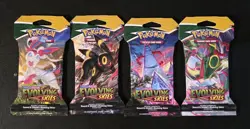 Pokemon TCG Evolving Skies Sleeved Booster Packs Complete Art Set 4 Packs - Image 1