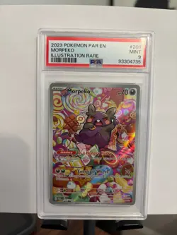Pokemon TCG Morpeko 206/182 SV04: Paradox Rift Holo Illustration Rare PSA 9 - Image 1