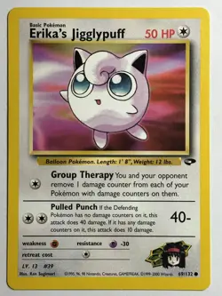 Erika's Jigglypuff Gym Challenge 069/132 MP-LP Pokemon Card - Image 1