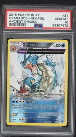 Pokemon Gyarados XY Ancient Origins Reverse Holo Rare #21 PSA 10 Gem Mint - Image 1