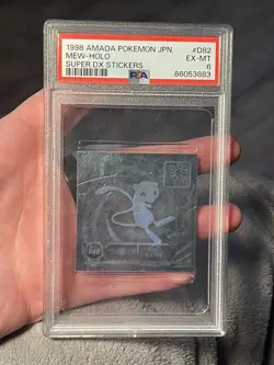 1998 Amada Pokemon JPN Mew Holo Super DX Stickers PSA 6 - Image 1