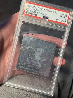 1998 Amada Pokemon JPN Mew Holo Super DX Stickers PSA 6 - Image 2