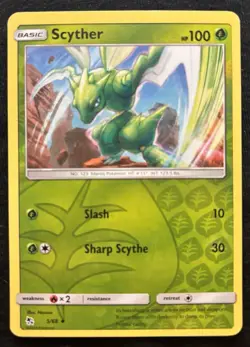 Pokemon Scyther Hidden Fates 5/68 Basic 100HP Reverse Holo Uncommon English - Image 1