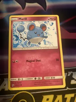 Pokemon TCG Sun and Moon Lost Thunder LP Marill 135/214 - Image 1