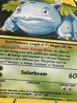 Pokemon Venasaur Holo Base Set 15/102 - Image 5