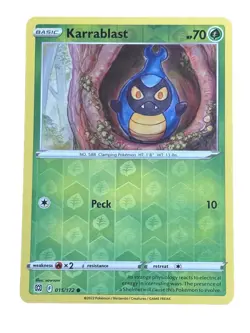 New: 2022 Pokemon TCG Karrablast 015 Swsh09: Brilliant Stars Reverse Holo Common - Image 1