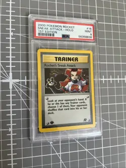 PSA 9 Rocket's Sneak Attack #72 1st Edition Team Rocket 2000 Pokemon MINT - Image 1