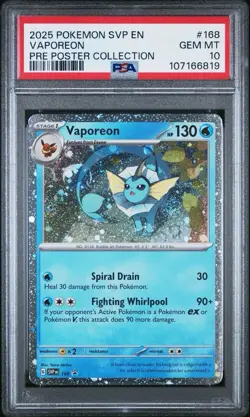 Black Star Promo Prismatic Evolutions Poster Collection 168 Vaporeon Holo PSA 10 - Image 1