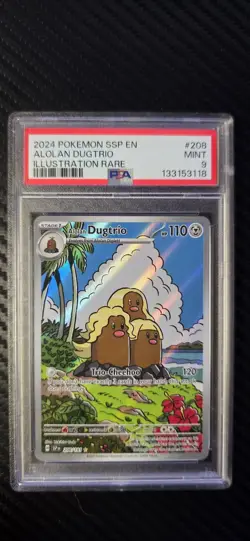 Pokemon Alolan Dugtrio 208/191 PSA 9 Illustration Rare Surging Sparks - Image 1