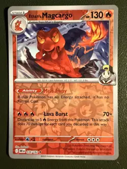 Pokemon TCG Ethan's Magcargo 36/182 SV10 Destined Rivals Reverse Holo NM - Image 1