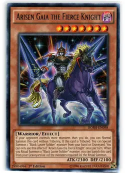 1x (NM) Arisen Gaia the Fierce Knight - BOSH-EN098 - Rare - 1st Edition YuGiOh - Image 1