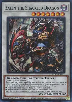 Yugioh! Zalen the Shackled Dragon - BPRO-EN042 - Super Rare - 1st Edition Near M - Image 1