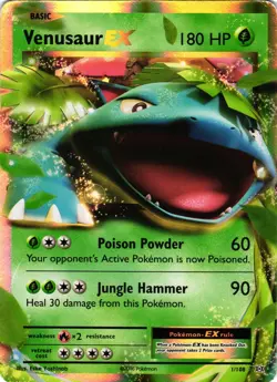 Pokemon TCG Venusaur EX XY Evolutions 1/108 Holo Holo Rare EX LP - Image 1
