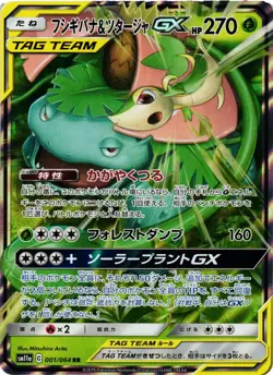 Pokemon TCG Venusaur & Snivy GX 001/064 Sm11a: Remix Bout Japanese US Seller NM - Image 1
