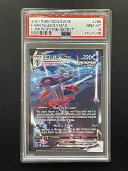 2021 Pokemon Sword & Shield Fusion Strike Secret Full Art Inteleon VMAX PSA 10 - Image 1
