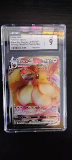 Pokemon Evee VMAX Black Star Promo SWSH087 CGC Mint 9 - Image 1