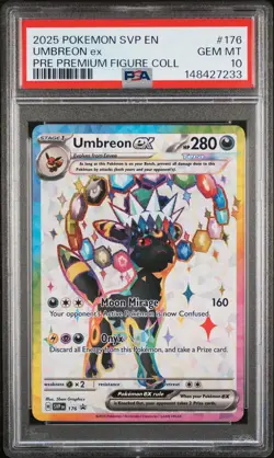 2025 POKEMON PRISMATIC EVOLUTIONS PREMIUM FIGURE COLLECTION UMBREON EX PSA 10 - Image 1
