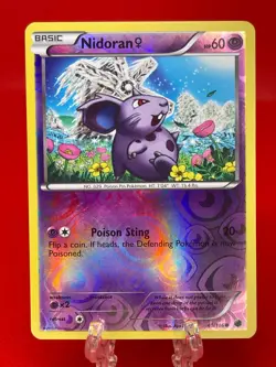 Pokemon TCG Nidoran Plasma Freeze 40/116 Black & White Reverse Holo 2013 LP - Image 1