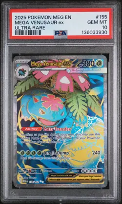 PSA 10 GEM Mint Mega Venusaur ex 155/132 Ultra Rare Full Art - Pokemon ME01 MEG - Image 1