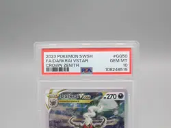 2023 Pokemon SWSH FA/Darkrai VStar Crown Zenith #GG50 PSA Graded GEM MT 10! - Image 2