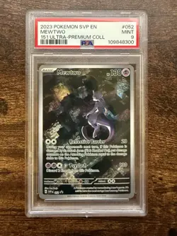2023 POKEMON SVP EN-SV BLACK STAR PROMO 151 ULTRA-PREM COLL #052 MEWTWO PSA 9 - Image 1