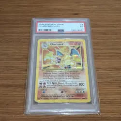 1999 POKEMON TCG BASE SET UNLIMITED CHARIZARD HOLO 4/102 PSA 1 - Image 1