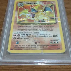 1999 POKEMON TCG BASE SET UNLIMITED CHARIZARD HOLO 4/102 PSA 1 - Image 2