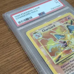 1999 POKEMON TCG BASE SET UNLIMITED CHARIZARD HOLO 4/102 PSA 1 - Image 3