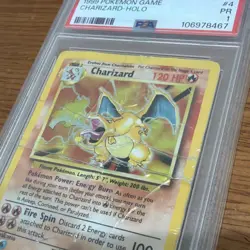 1999 POKEMON TCG BASE SET UNLIMITED CHARIZARD HOLO 4/102 PSA 1 - Image 4