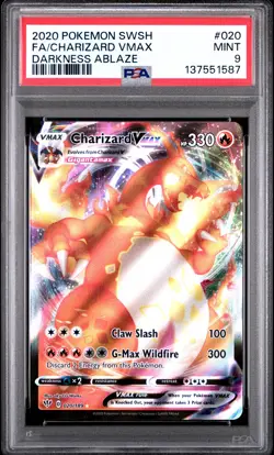 2020 POKEMON SWORD & SHIELD DARKNESS ABLAZE #020 FULL ART/CHARIZARD VMAX PSA 9 - Image 1