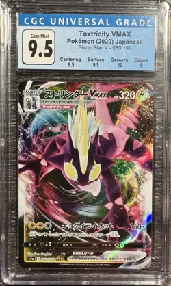 CGC 9.5 GM Toxtricity VMAX 060/190 Full Art Holo Pokemon TCG SWSH-Shiny Star V - Image 1