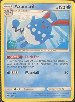 Azumarill 35/147 Sm-Burning Shadows Regular - Pokemon Card - Image 1
