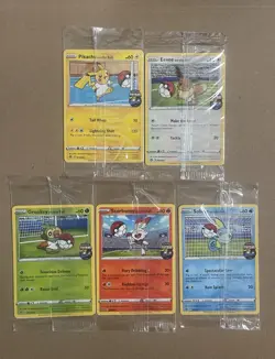 Complete Set 5x Promo On The Ball Futsal Football Pokemon Cards /005 SEALED - Image 1