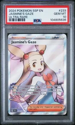 JASMINE'S GAZE #233 PSA 10 • 2024 POKEMON SSP EN-SURGING SPARKS ULTRA RARE - Image 1