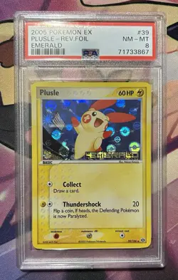 PSA 8 Plusle 39/106 Emerald Reverse Holographic Pokemon Card - Image 1