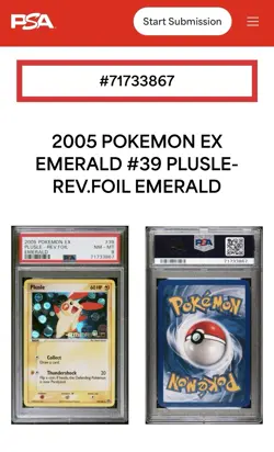 PSA 8 Plusle 39/106 Emerald Reverse Holographic Pokemon Card - Image 3