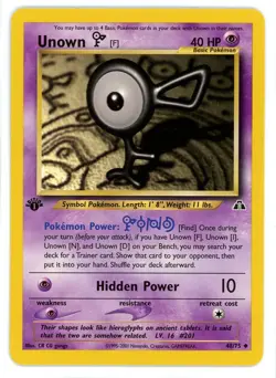 Unown F 48/75 1st Edition Neo Discovery Pokemon Card - Image 1