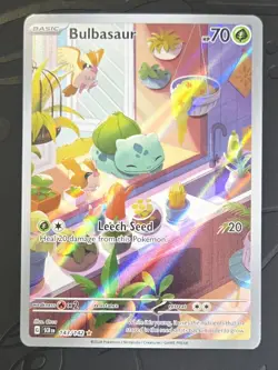 Bulbasaur Stellar Crown Illustration Rare Card 143/142 Sv07 - Image 1