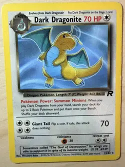 Dark Dragonite - 22/82 - Pokemon Team Rocket Unlimited Rare Card WOTC MP - Image 1