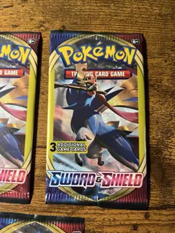 Pokemon Card Sword and Shield Base 3 Card Booster Pack Lot Of 3 Sealed - Image 3
