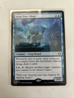 MTG Dour Port-Mage Bloomburrow Rare Creature Frog Wizard NM - Image 1