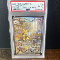 Alakazam EX 201/165 Special Illustration Rare Pokemon PSA 8 NM-MT - Image 1