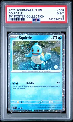2023 POKEMON SVP EN-SV BLACK STAR PROMO 151 POSTER COLL #048 SQUIRTLE PSA 9 - Image 1